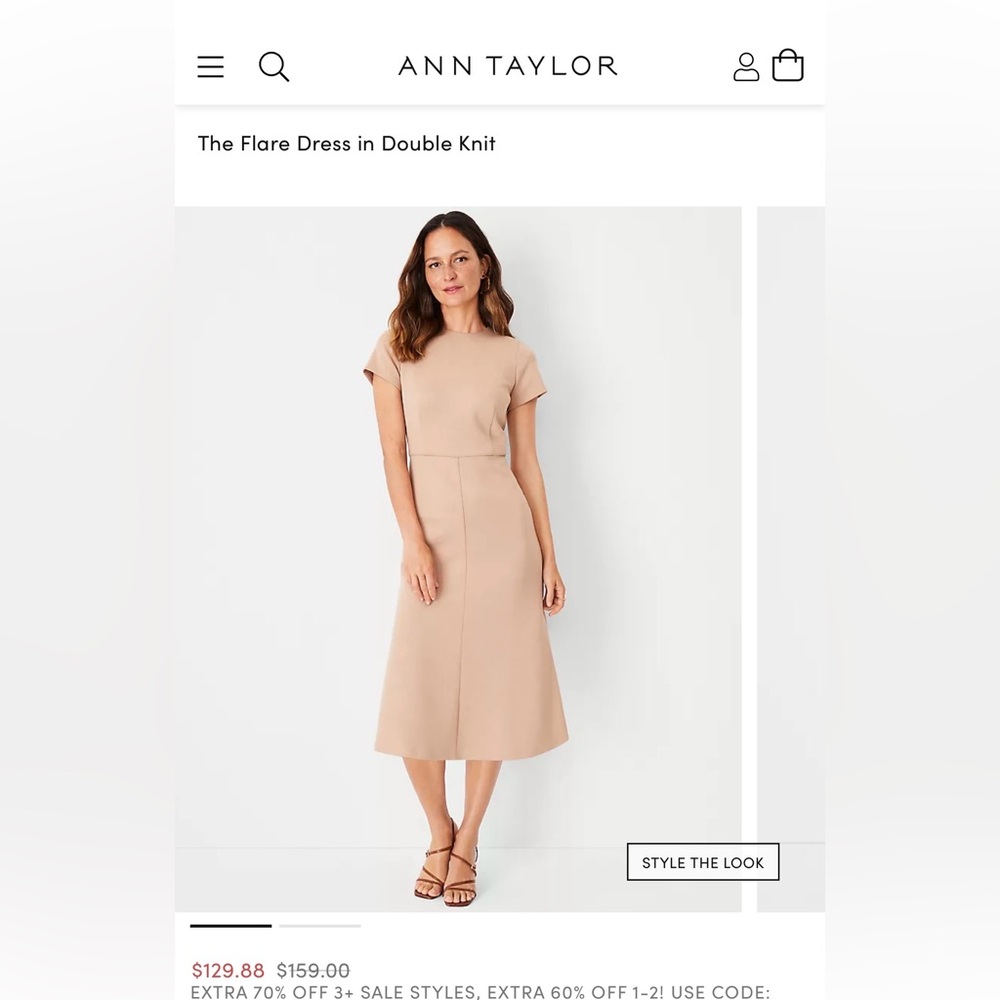 Ann Taylor Flare Dress in Double Knit